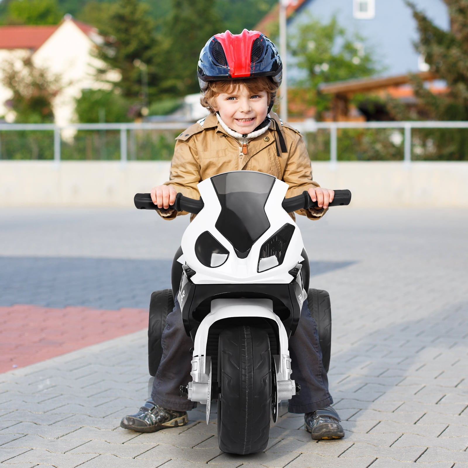 Costway Kids Ride On Motorcycle BMW Licensed 6V Electric 3 Wheels Bicycle Music & Light Black - Image 8