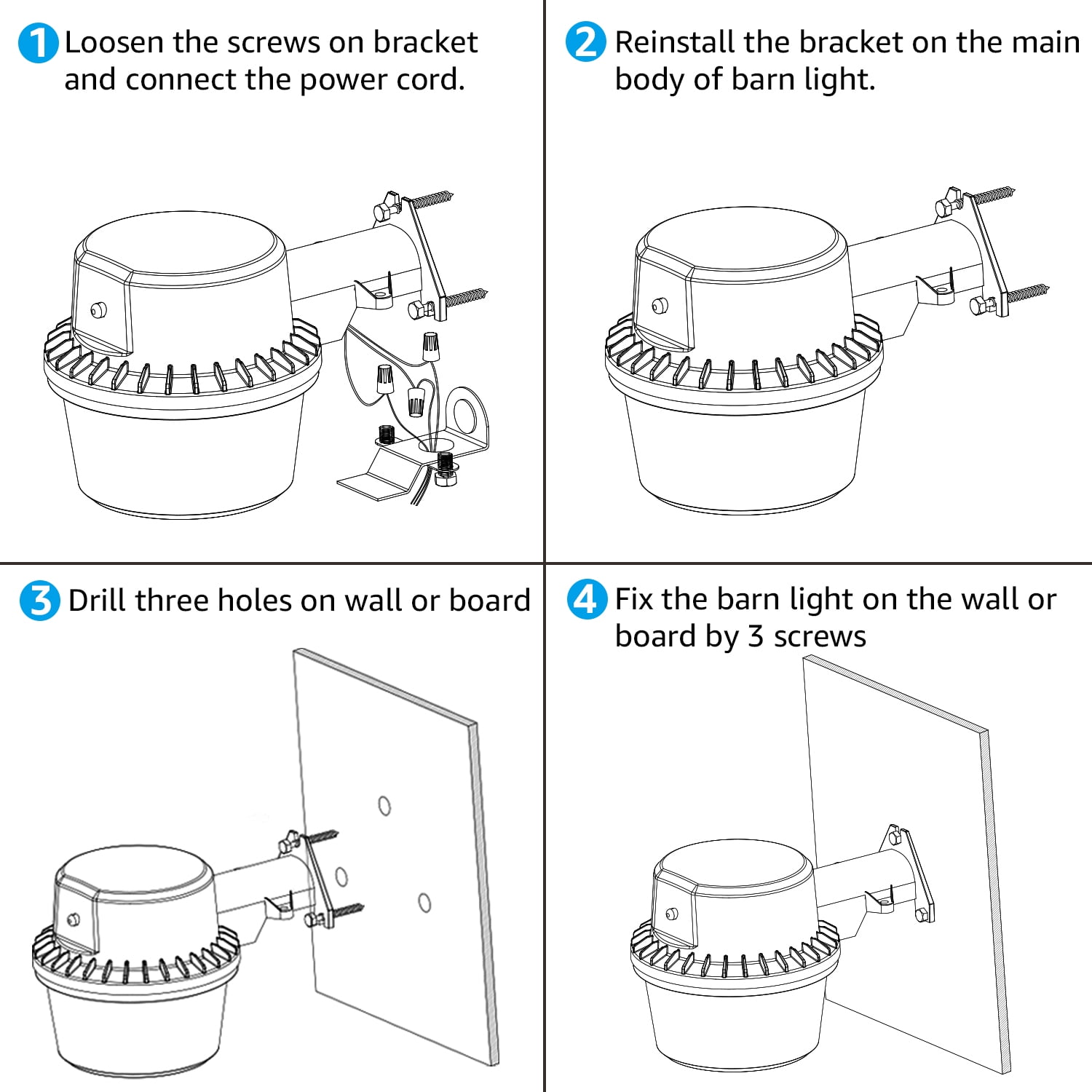 2 Pack LED Barn Light, Dusk to Dawn Flood with Photocell, Outdoor Security Area Lights Lighting, ETL & FCC Listed, IP65 Waterproof, Aluminum Housing, 110-277V, 3000K Warm White - Image 6