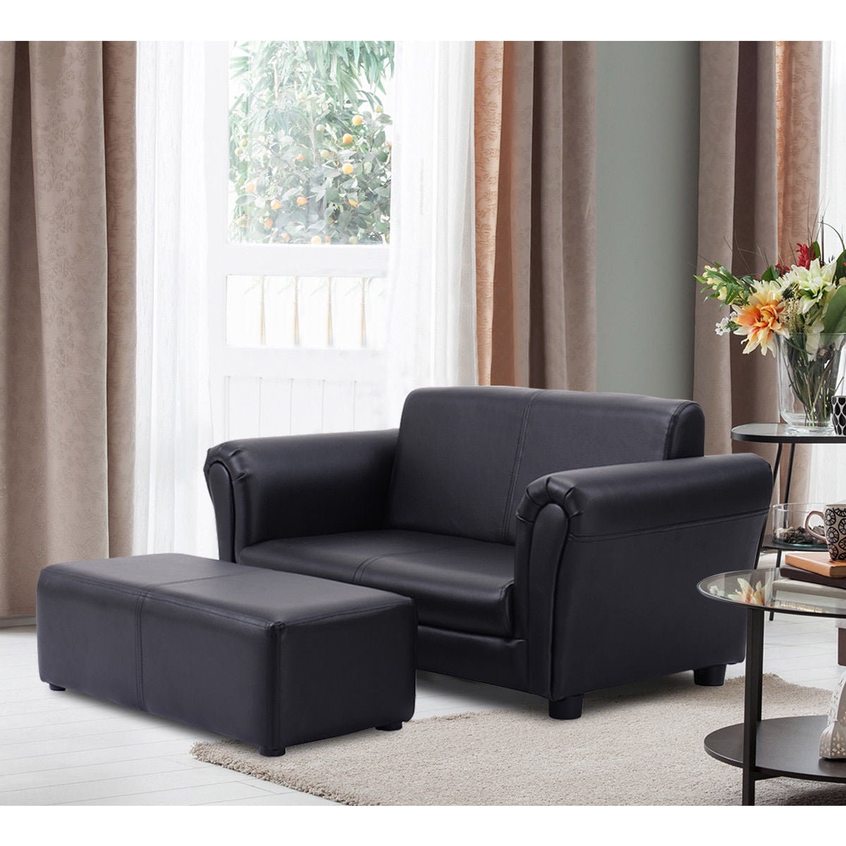 Costway Kids Sofa Armrest Chair Couch Lounge in Black - Image 7