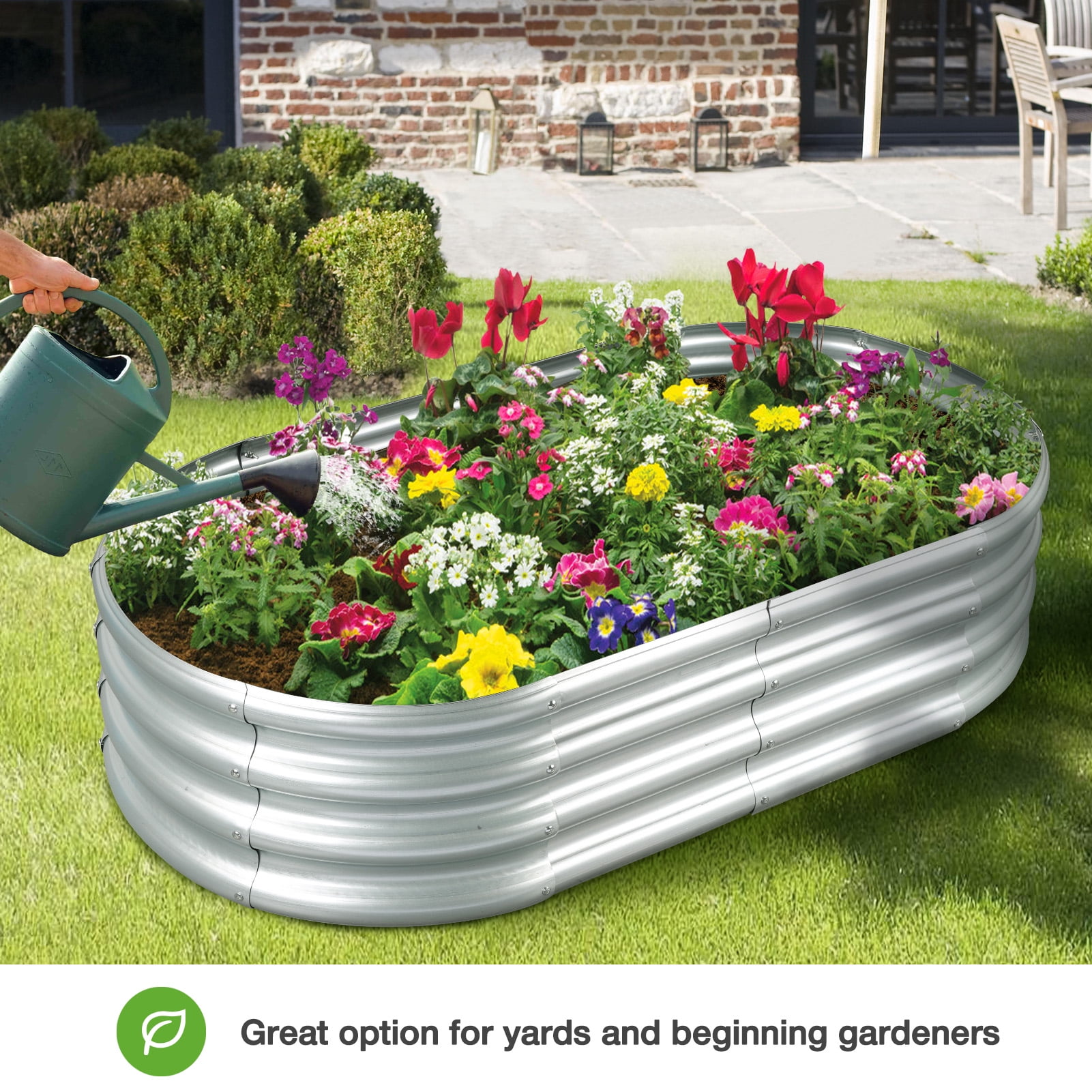 Livhil 2pcs Galvanized Raised Garden Bed, 4ft (L) x2ft (W) x1ft (H) Outdoor Garden Planters, Galvanized Raised Planters Silver,Not Wood - Image 7