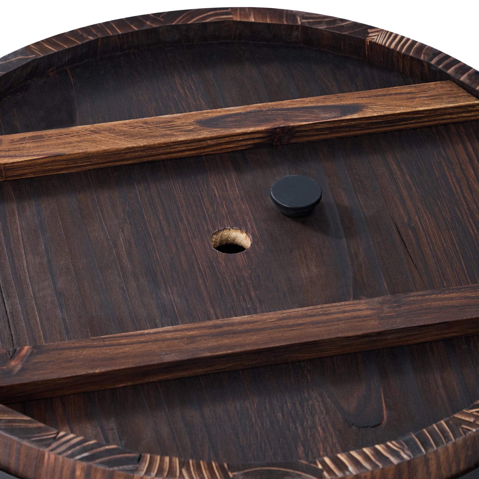 Better Homes & Gardens 26 in Wood Whiskey Barrel Planter - Image 3