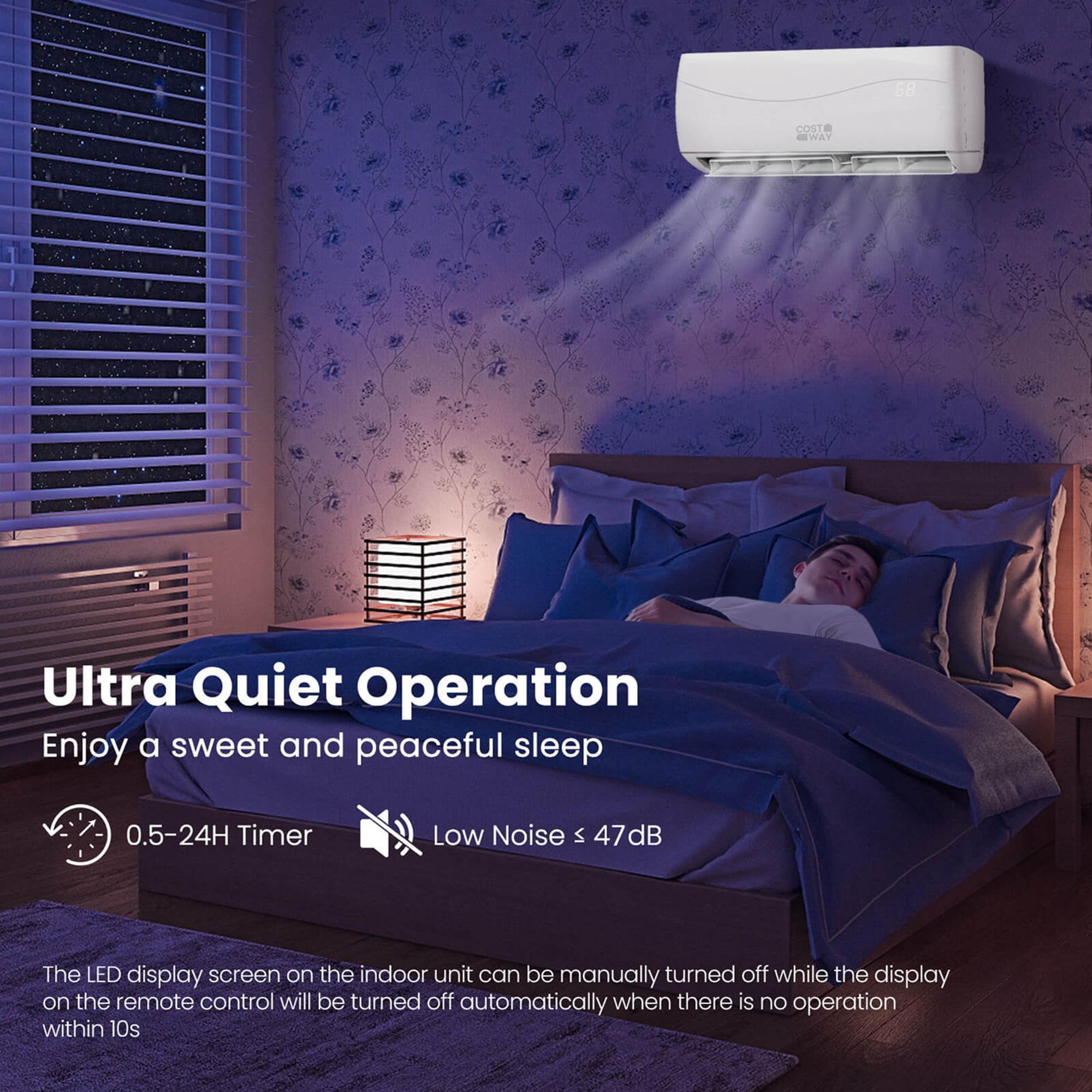 Costway 18000 BTU Mini Split Air Conditioner & Heater 19 SEER2 1250 Sq. Ft Coverage - Image 6