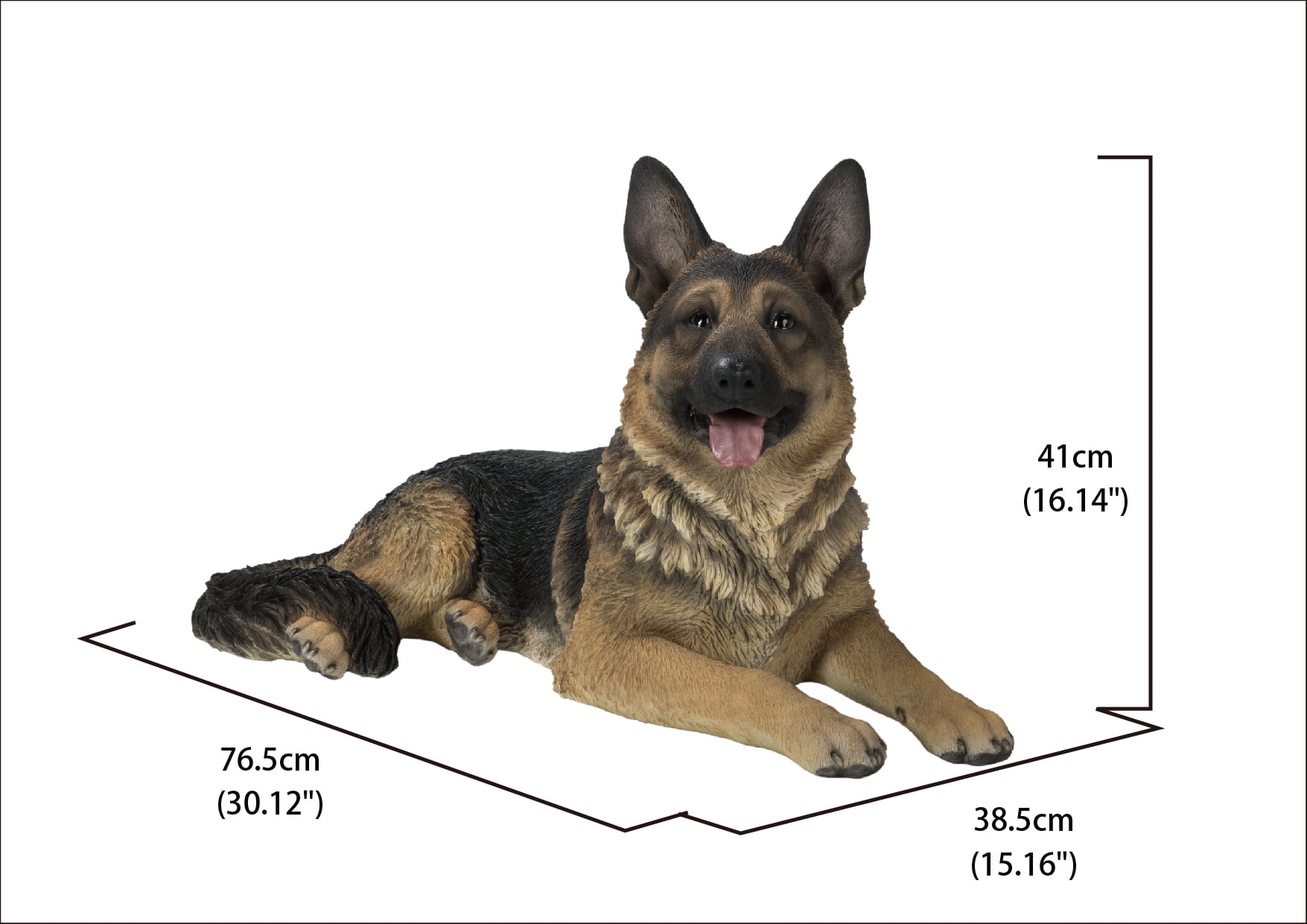Hi-Line Gift 12” Animal Lying German Shepherd Garden Statue, Decorative - Image 3