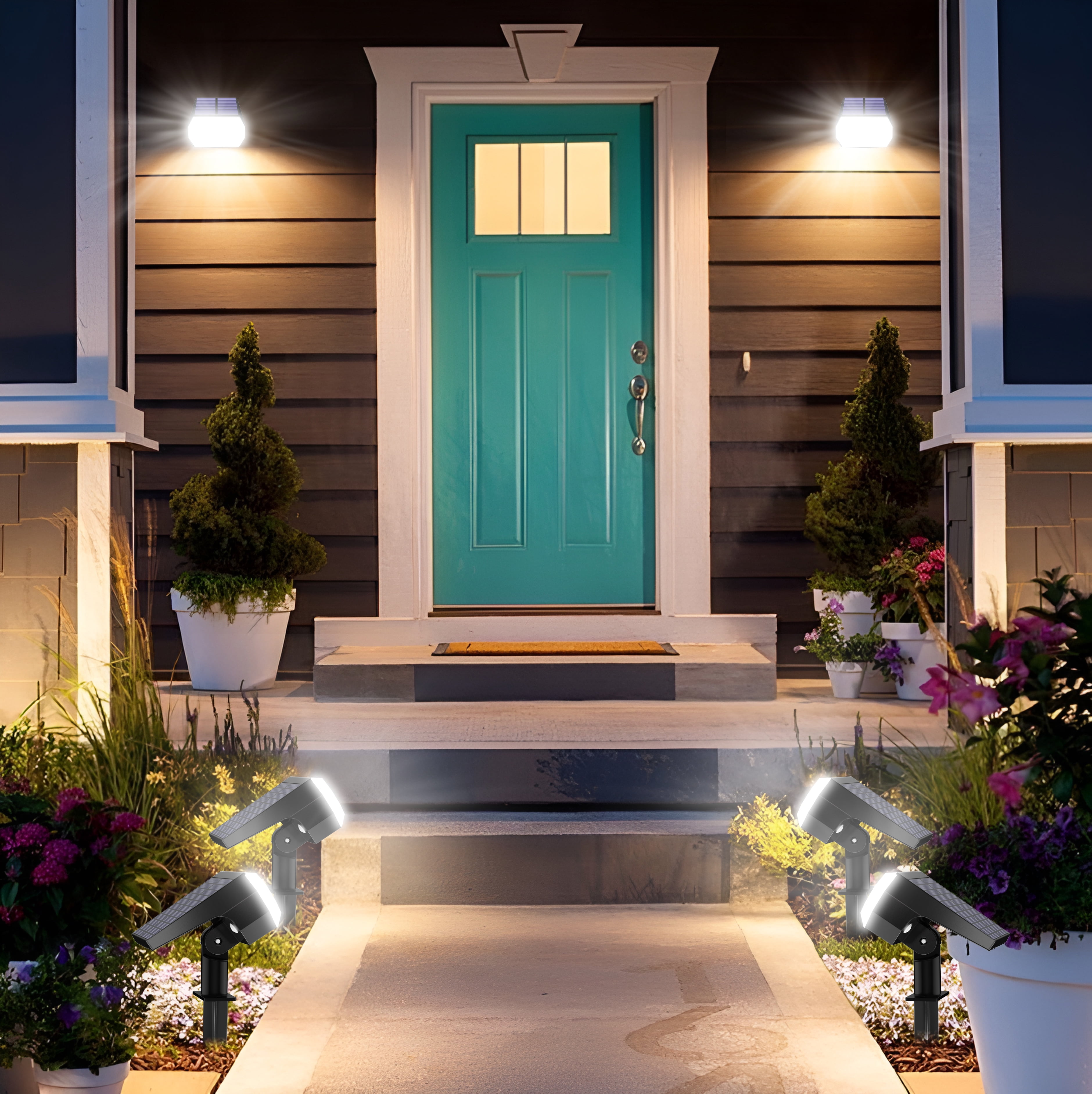 DAYBETTER Solar Lights Outdoor, IP65 Waterproof 64LEDs Solar Spot Lights with 3 Modes for Garden Yard Patio Driveway Walkway (6pack-White ) - Image 2