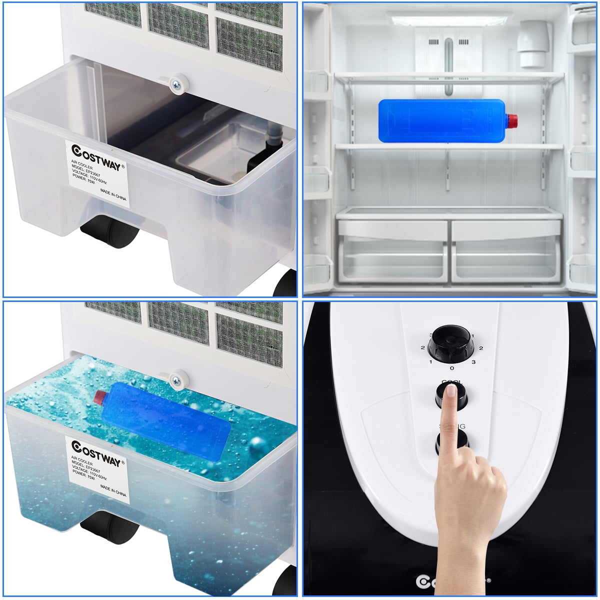 Costway Evaporative Portable Cooler Fan Humidify - Image 6