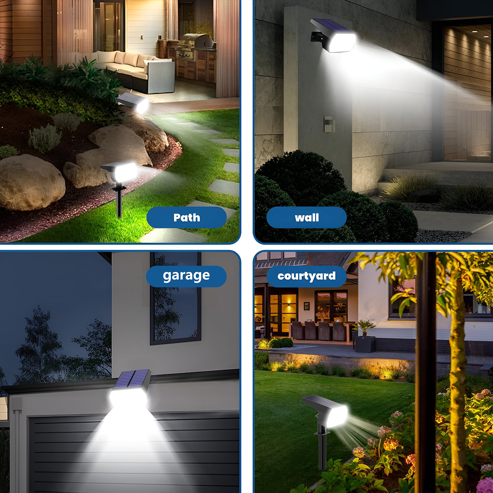 DAYBETTER Solar Lights Outdoor, IP65 Waterproof 64LEDs Solar Spot Lights with 3 Modes for Garden Yard Patio Driveway Walkway (6pack-White ) - Image 6