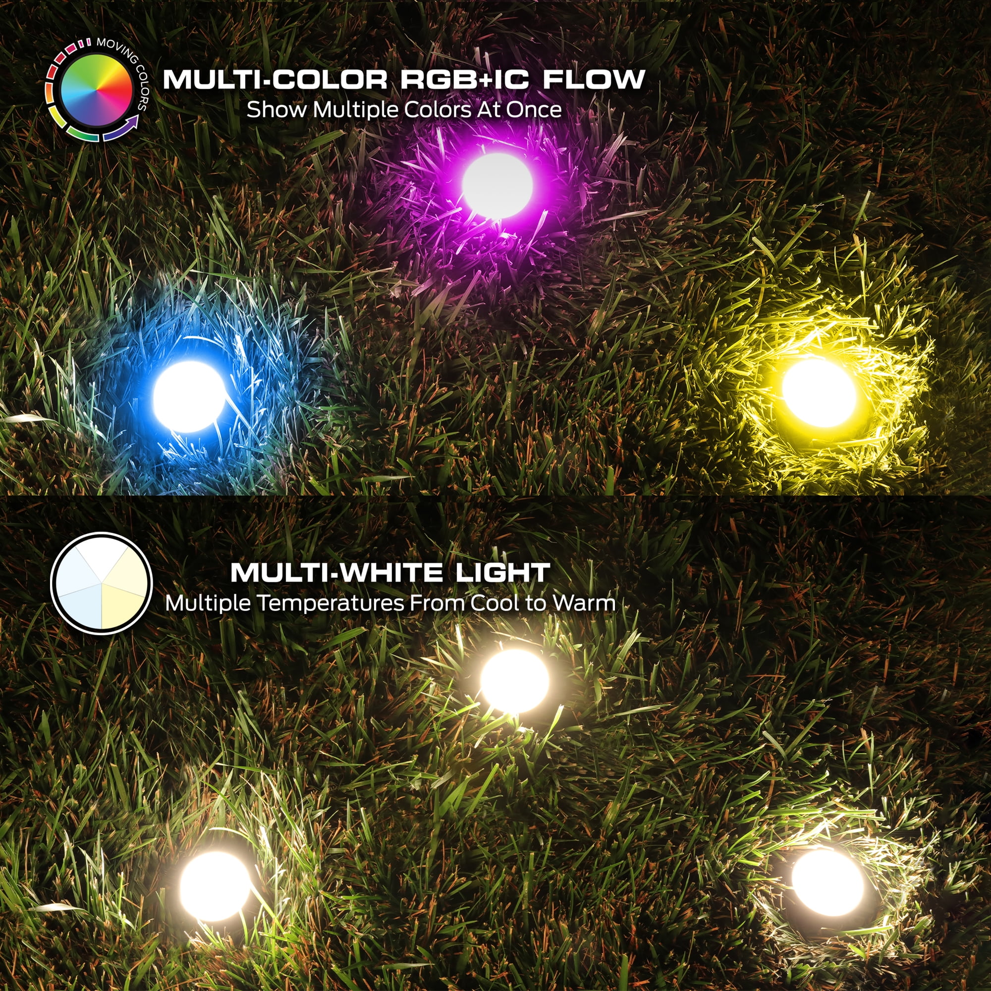 Monster Smart Lighting Outdoor Ground Lights, RGBICWW Multicolor Accent LED Yard Lights, for Christmas, Halloween, Party, Gameday and More, 50 ft - Image 4