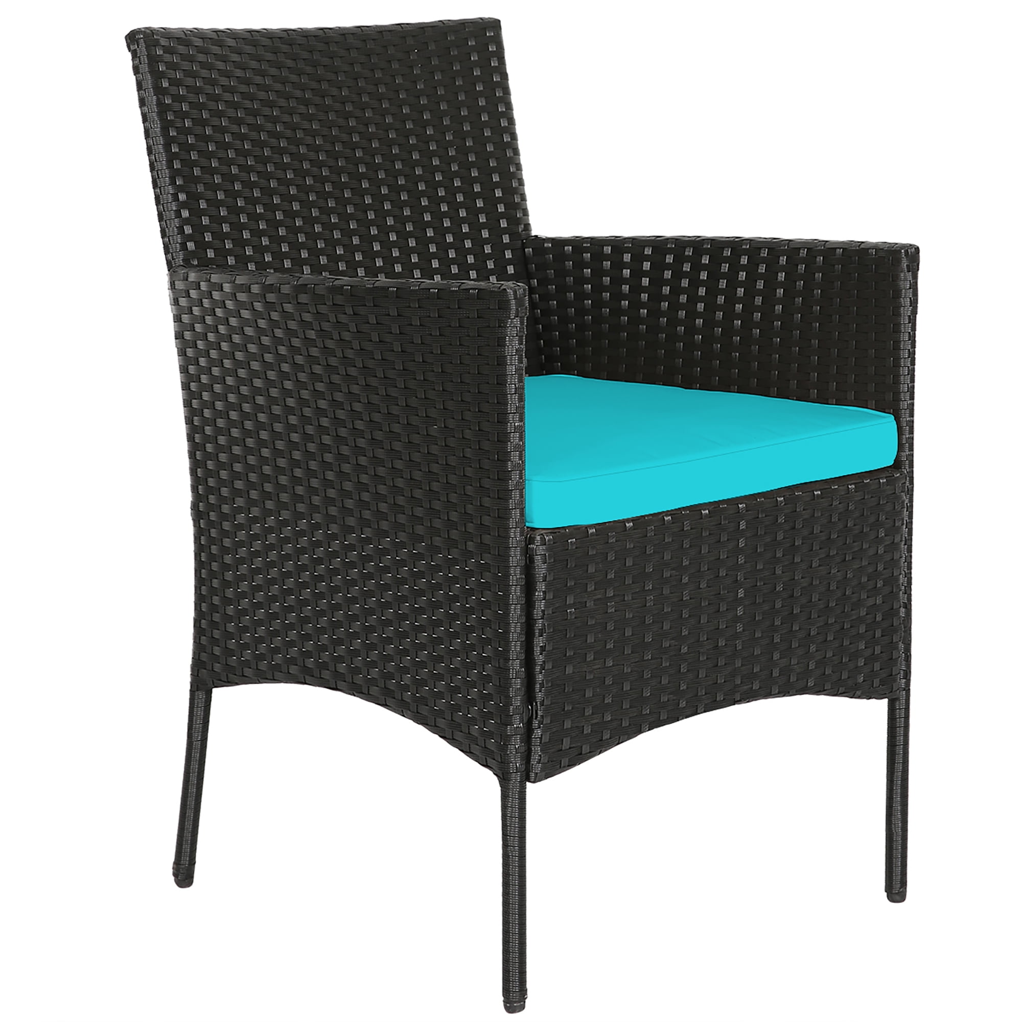 Costway 4PCS Patio Rattan Furniture Set Cushioned Sofa Coffee Table Backyard Turquoise - Image 9