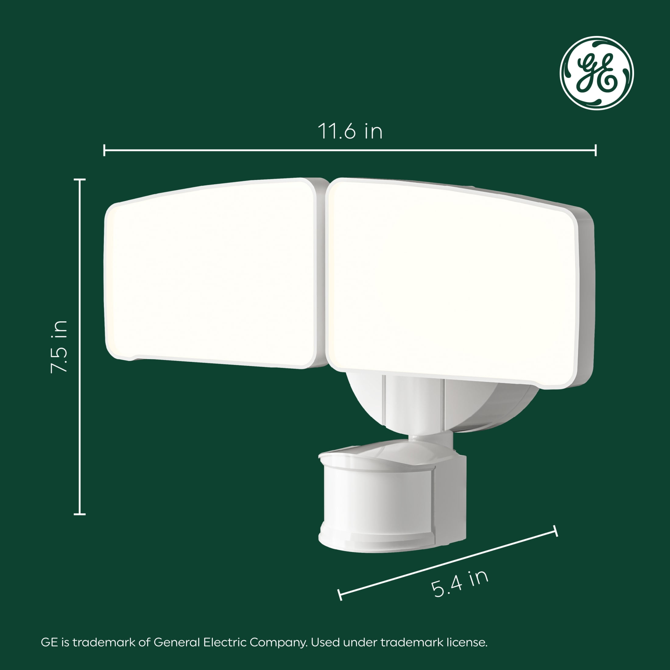 GE Outdoor Security LED Floodlights, Adjustable 2-Head Light with Motion & Dusk to Dawn Sensor, Hardwired, 3500 Lumens - Image 9