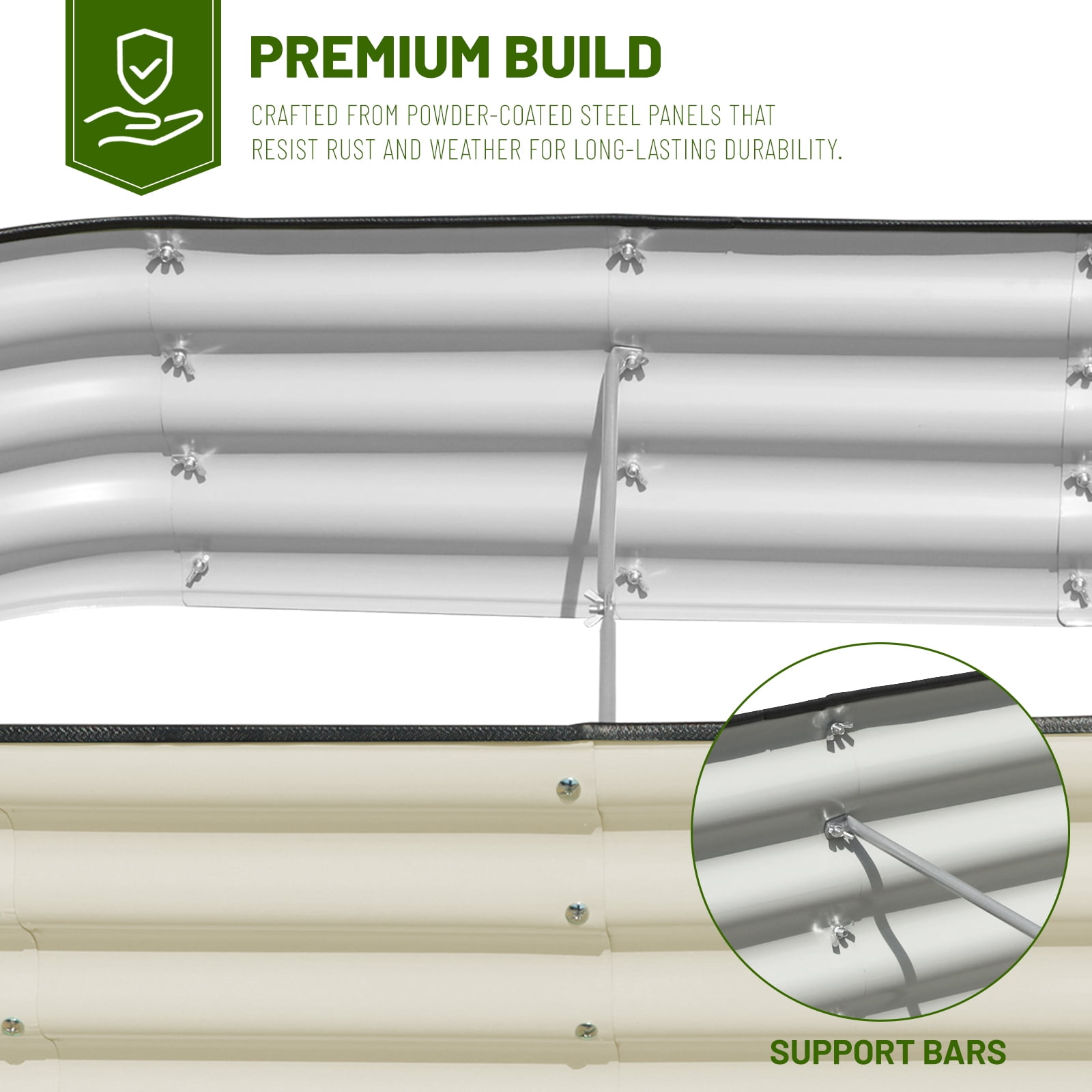 SnugNiture Raised Garden Bed, 3Pcs 4x2x1ft Galvanized Metal Planter Box, White - Image 2