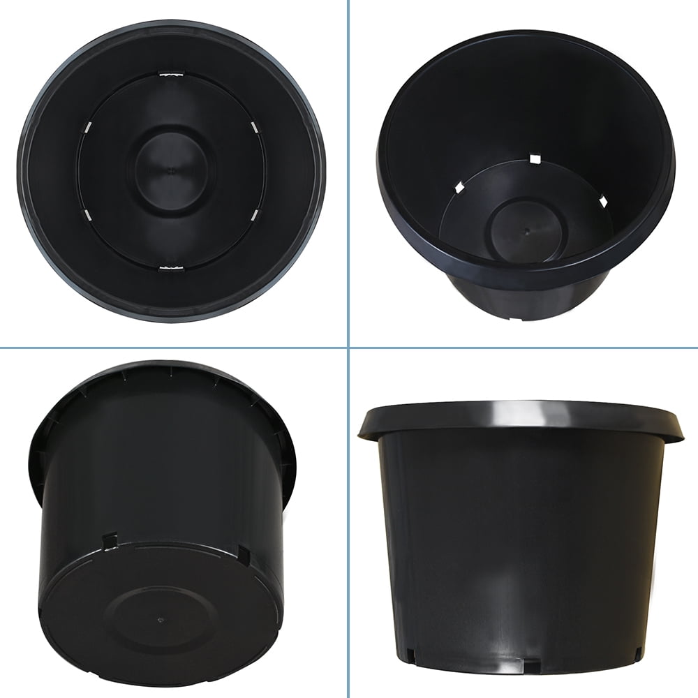 netuera 20gal Heavy Duty Premium Black Plastic Nursery Plant Container Garden Planter Pot - Image 2