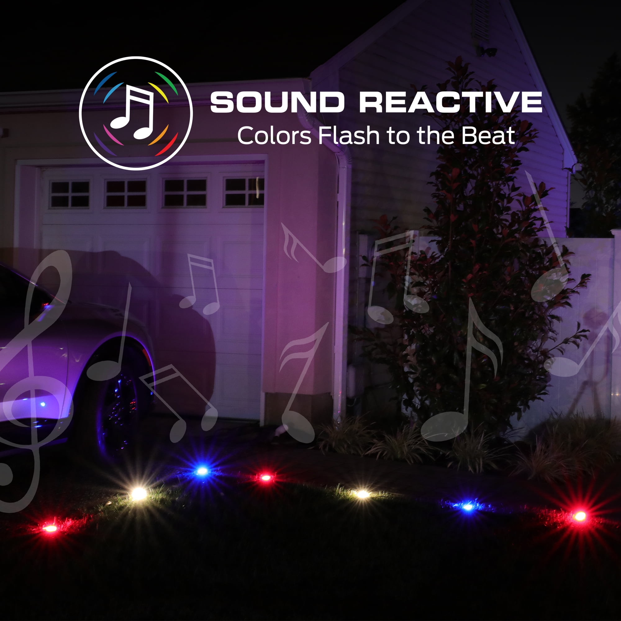 Monster Smart Lighting Outdoor Ground Lights, RGBICWW Multicolor Accent LED Yard Lights, for Christmas, Halloween, Party, Gameday and More, 50 ft - Image 5