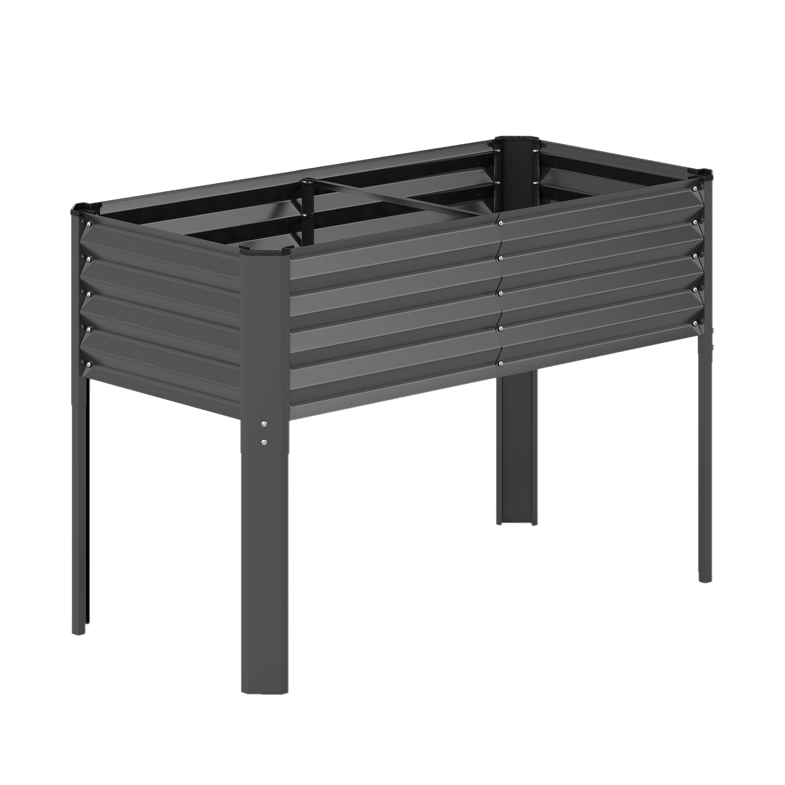 Costway 1 PCS Galvanized Raised Garden Bed with Legs, Metal Elevated Planter Box for Vegetables Gray - Image 10